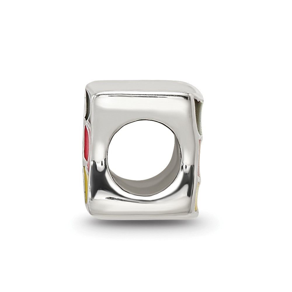 Sterling Silver Reflections Enameled Germany Flag Bead