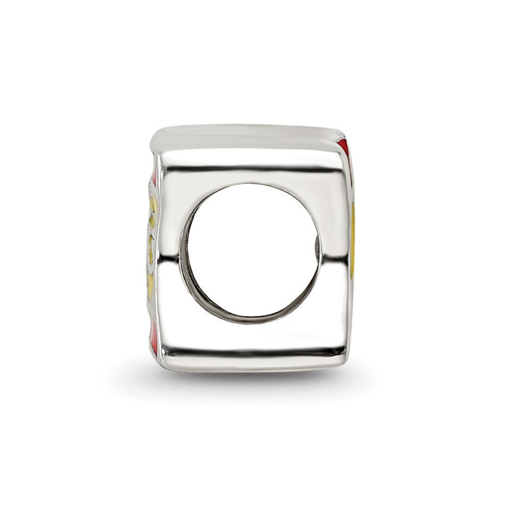 Sterling Silver Reflections Enameled Spanish Flag Bead