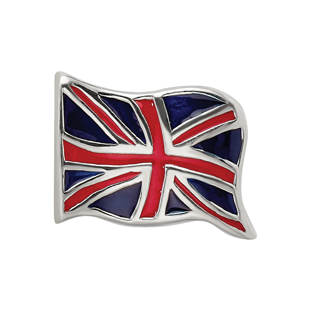 Sterling Silver Reflections Enameled United Kingdom Flag Bead