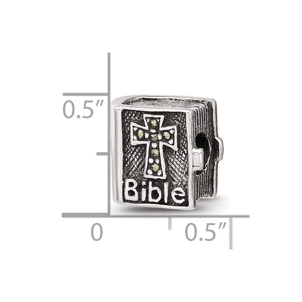 Sterling Silver Reflections Marcasite Cross Bible Bead