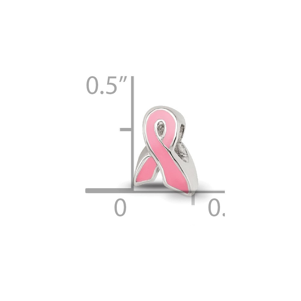 Sterling Silver Reflections Enameled Breast Cancer Awareness Bead