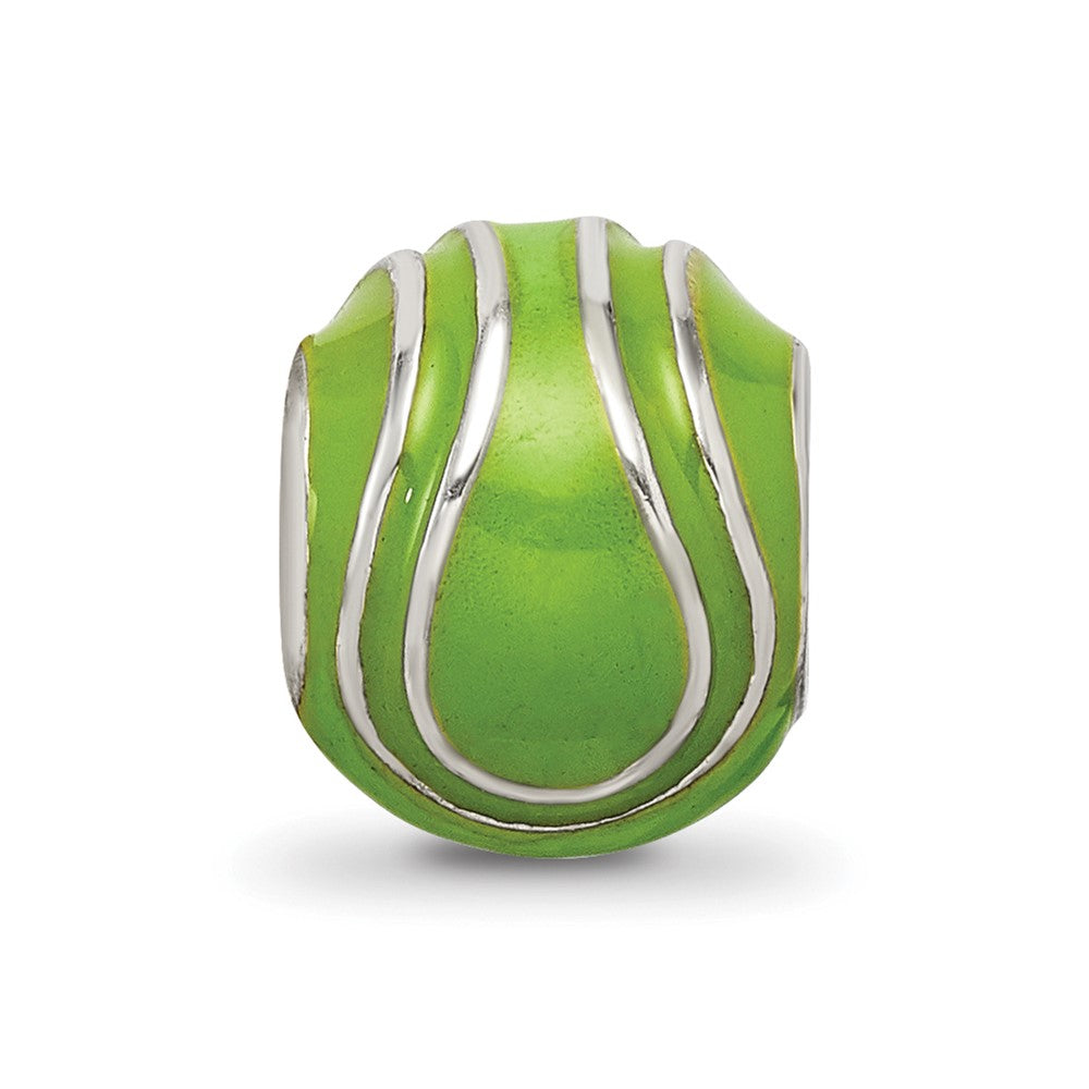 Sterling Silver Reflections Enameled Tennis Ball Bead