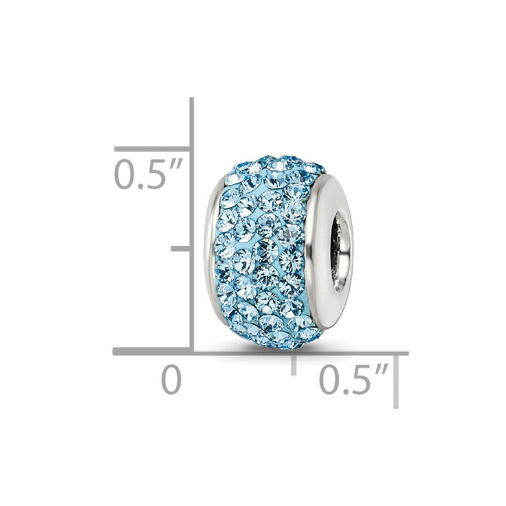 Sterling Silver Reflections Sky Blue Full Preciosa Crystal Bead