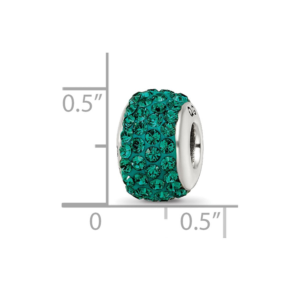 Sterling Silver Reflections Medium Green Full Preciosa Crystal Bead