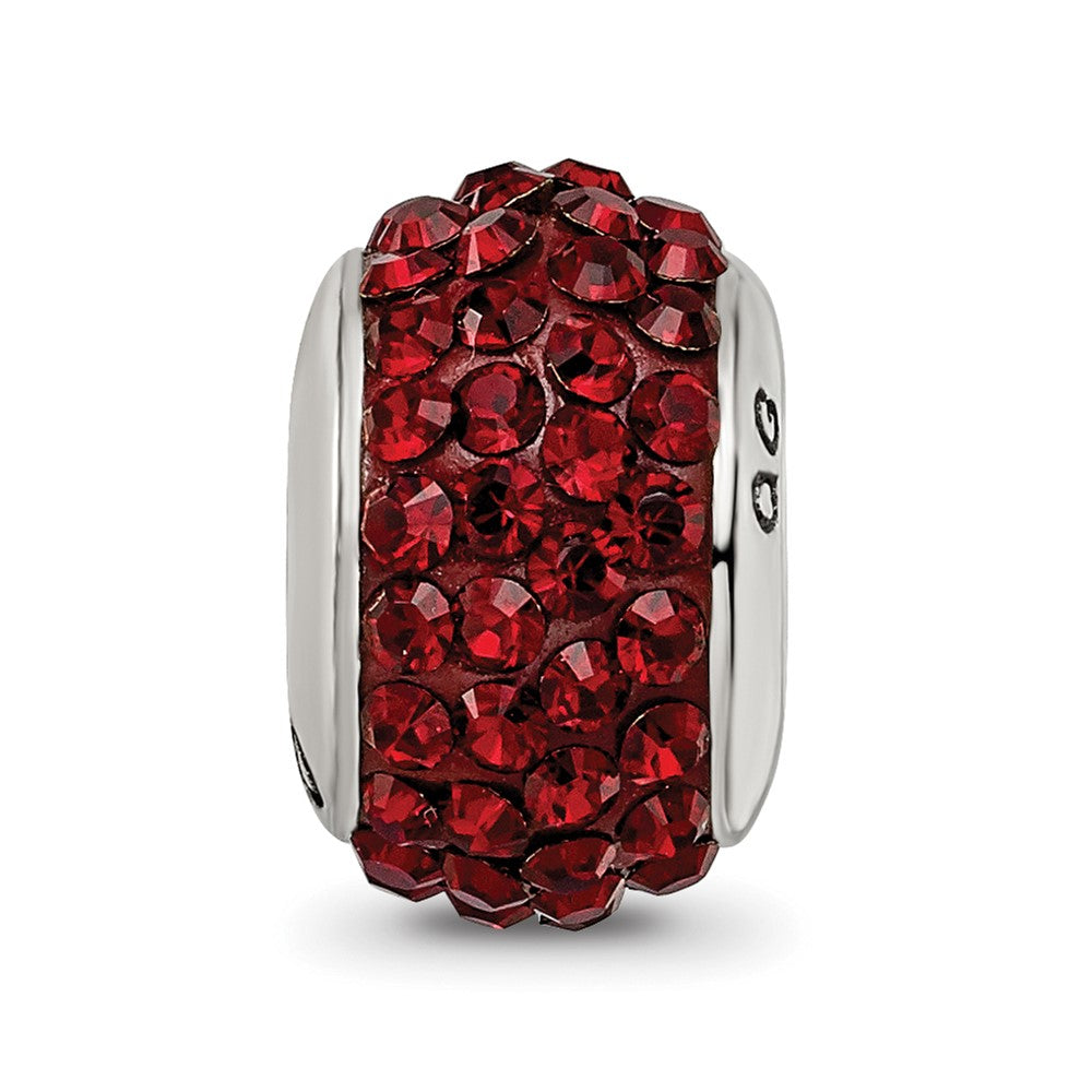 Sterling Silver Reflections Dark Maroon Full Preciosa Crystal Bead