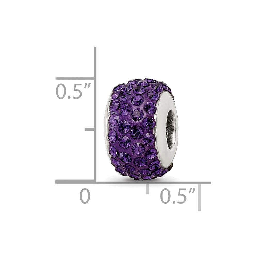 Sterling Silver Reflections Purple/Violet Full Preciosa Crystal Bead