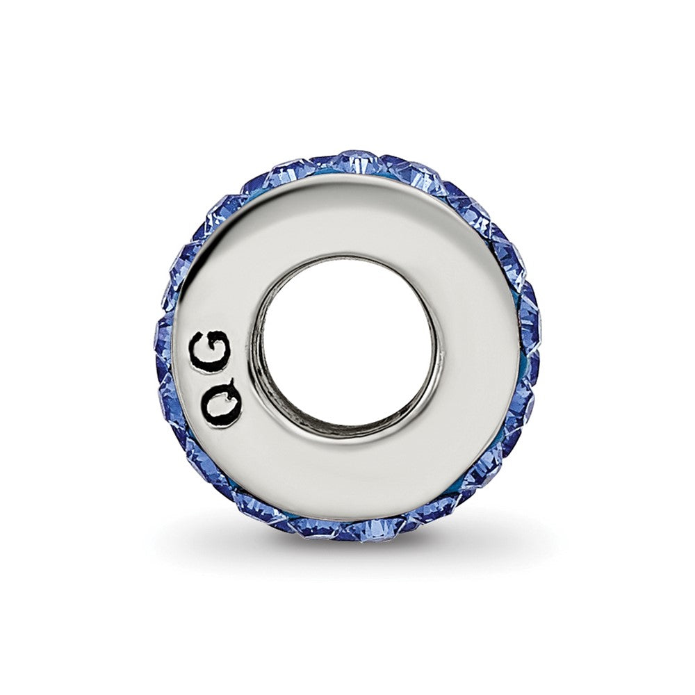 Sterling Silver Reflections Blue Double Row Preciosa Crystal Bead