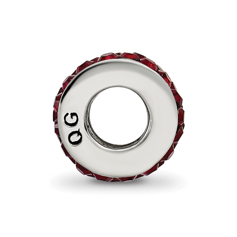 Sterling Silver Reflections Dark Maroon Double Row Preciosa Crystal Bead
