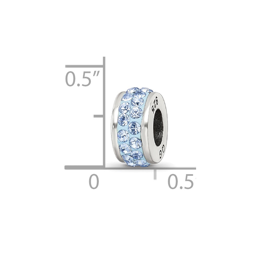 Sterling Silver Reflections Light Blue Double Row Preciosa Crystal Bead