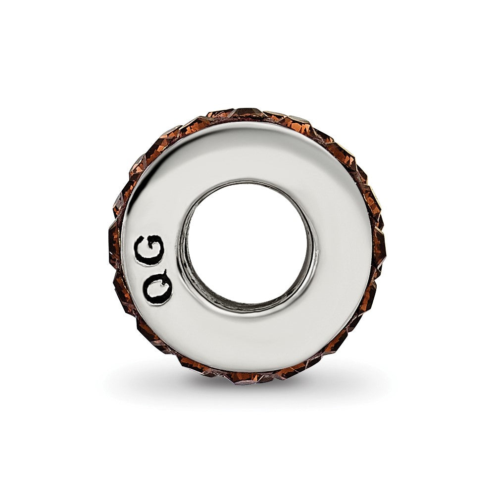 Sterling Silver Reflections Brown Double Row Preciosa Crystal Bead