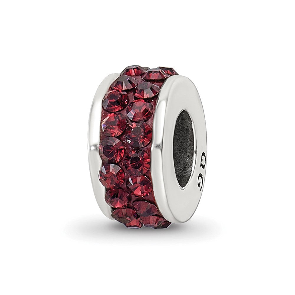 Sterling Silver Reflections Crimson Double Row Preciosa Crystal Bead