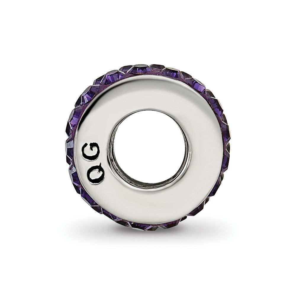 Sterling Silver Reflections Purple Double Row Preciosa Crystal Bead