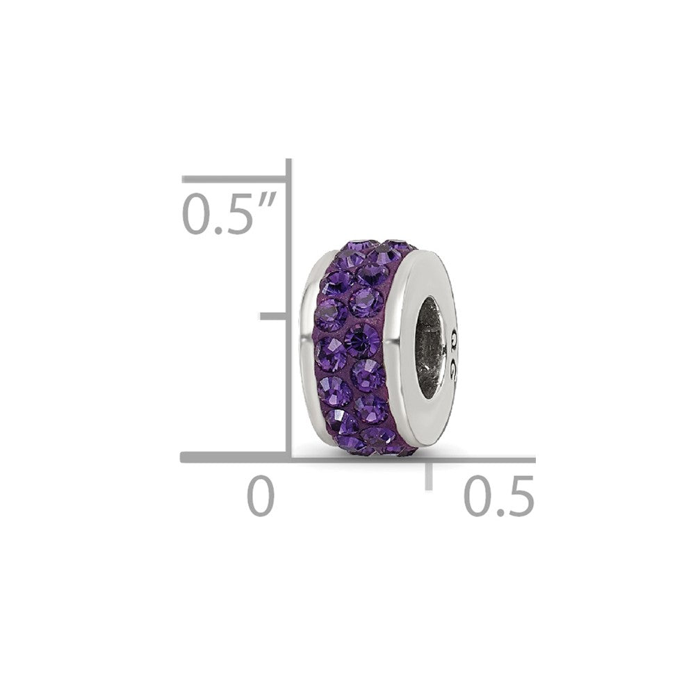 Sterling Silver Reflections Purple Double Row Preciosa Crystal Bead