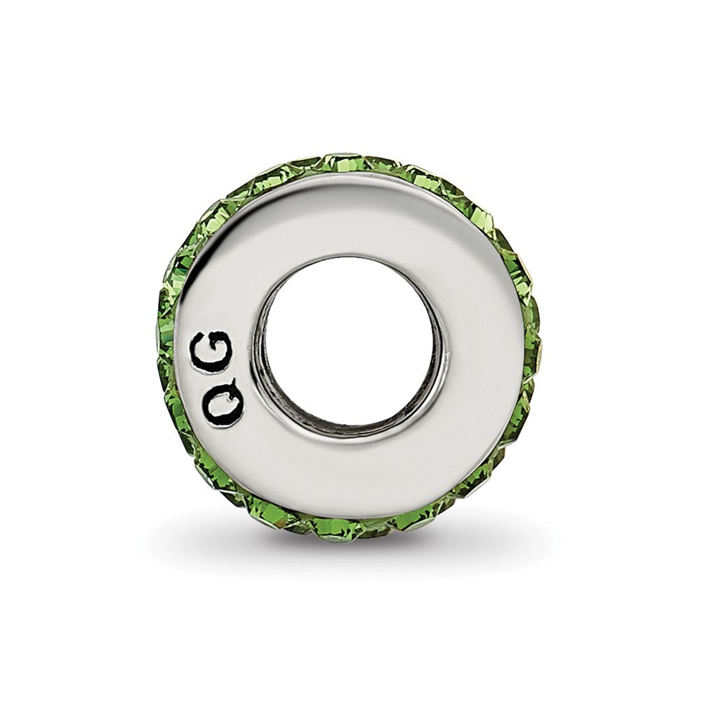 Sterling Silver Reflections Green Double Row Preciosa Crystal Bead
