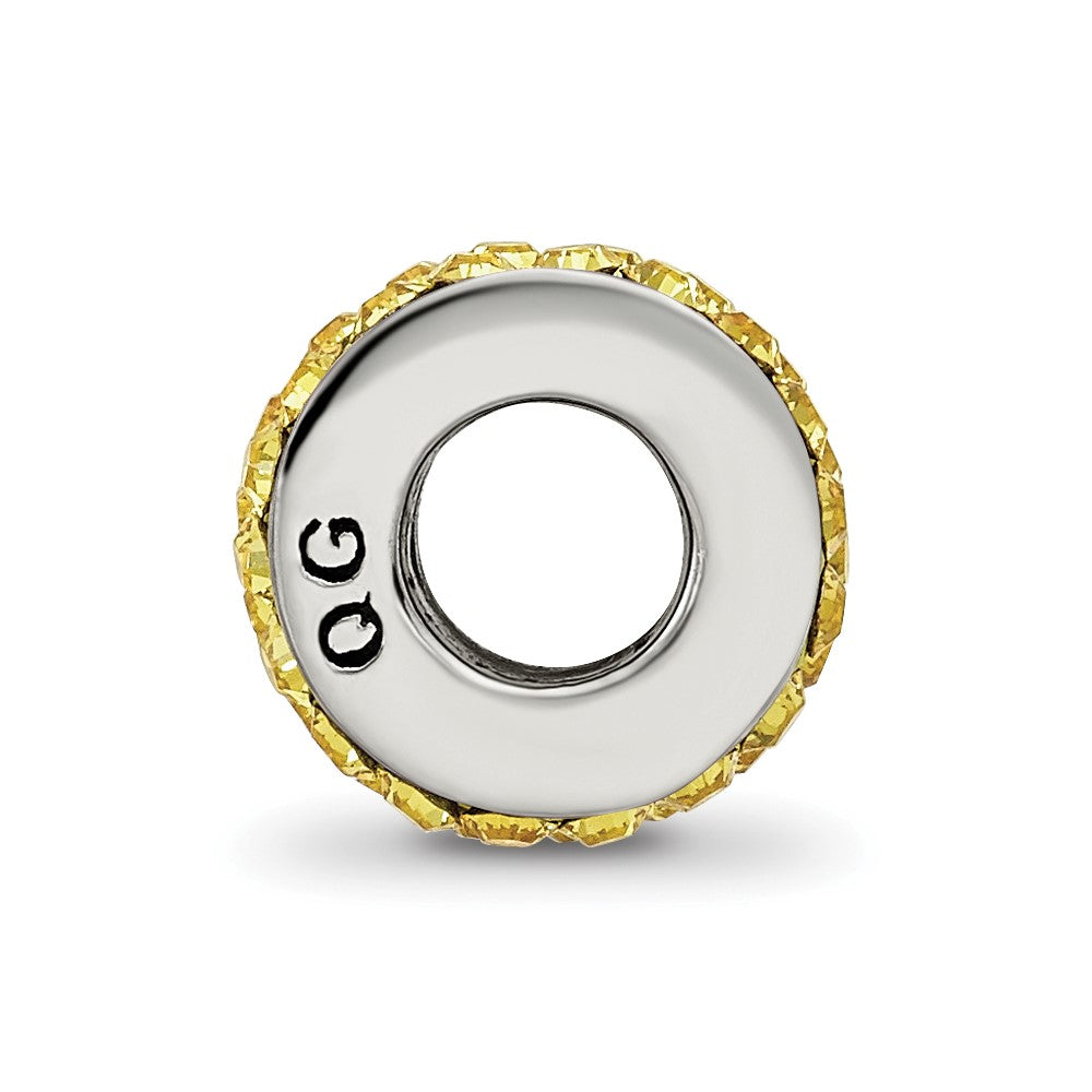 Sterling Silver Reflections Yellow Double Row Preciosa Crystal Bead