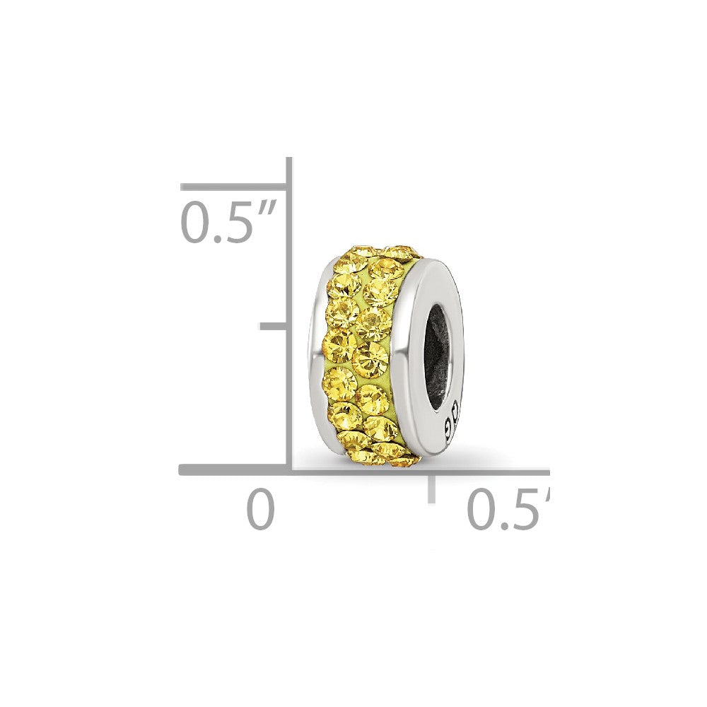 Sterling Silver Reflections Yellow Double Row Preciosa Crystal Bead