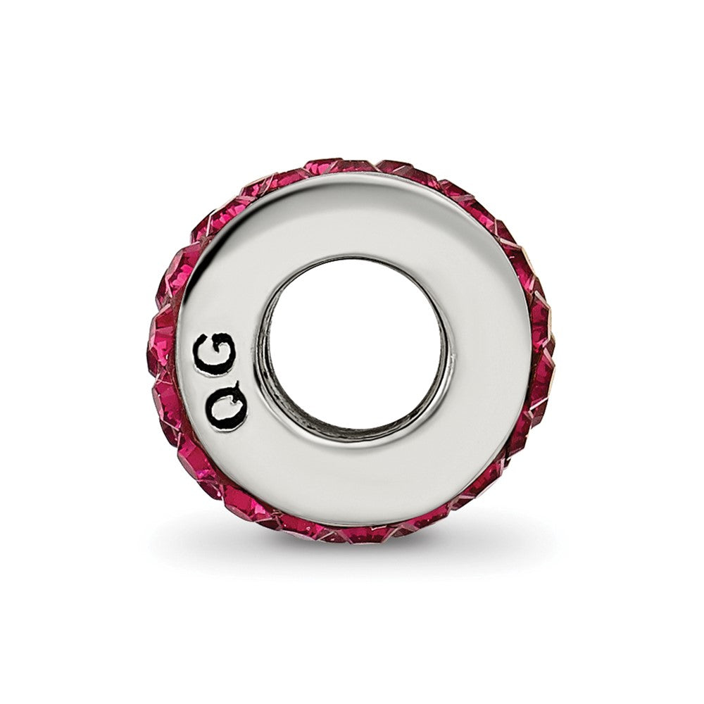 Sterling Silver Reflections Maroon Double Row Preciosa Crystal Bead