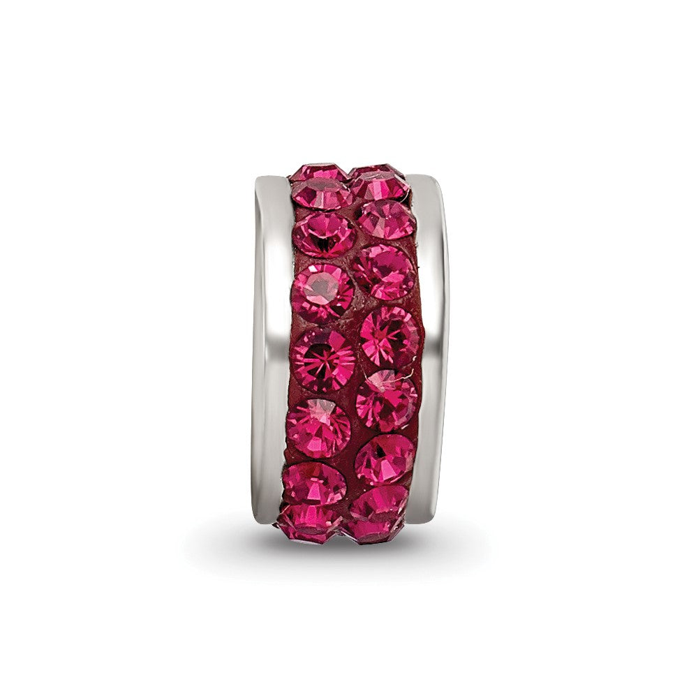 Sterling Silver Reflections Maroon Double Row Preciosa Crystal Bead