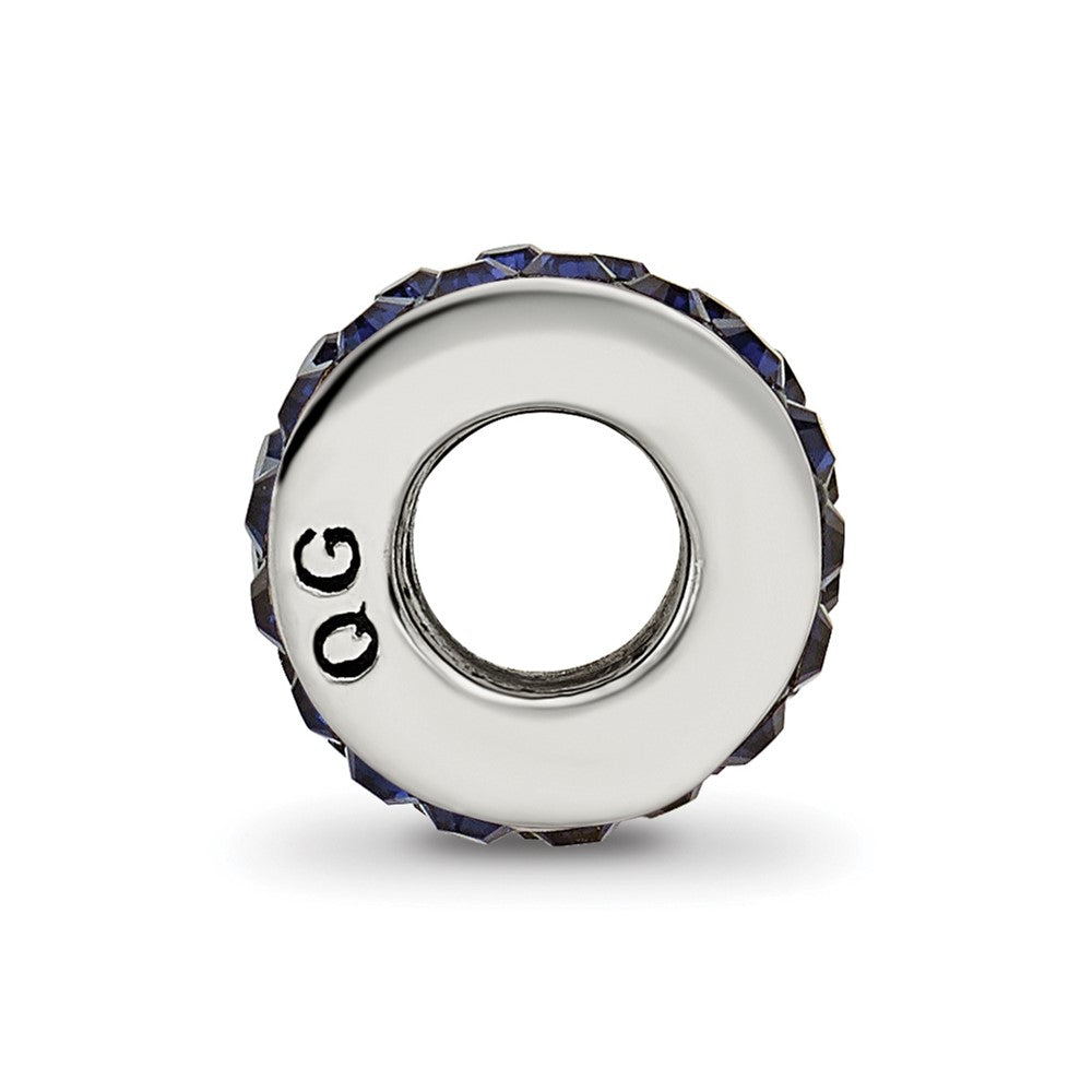 Sterling Silver Reflections Dark Blue Double Row Preciosa Crystal Bead