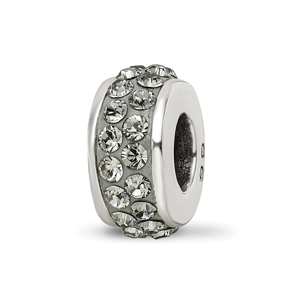 Sterling Silver Reflections Silver/Grey Double Row Preciosa Crystal Bead
