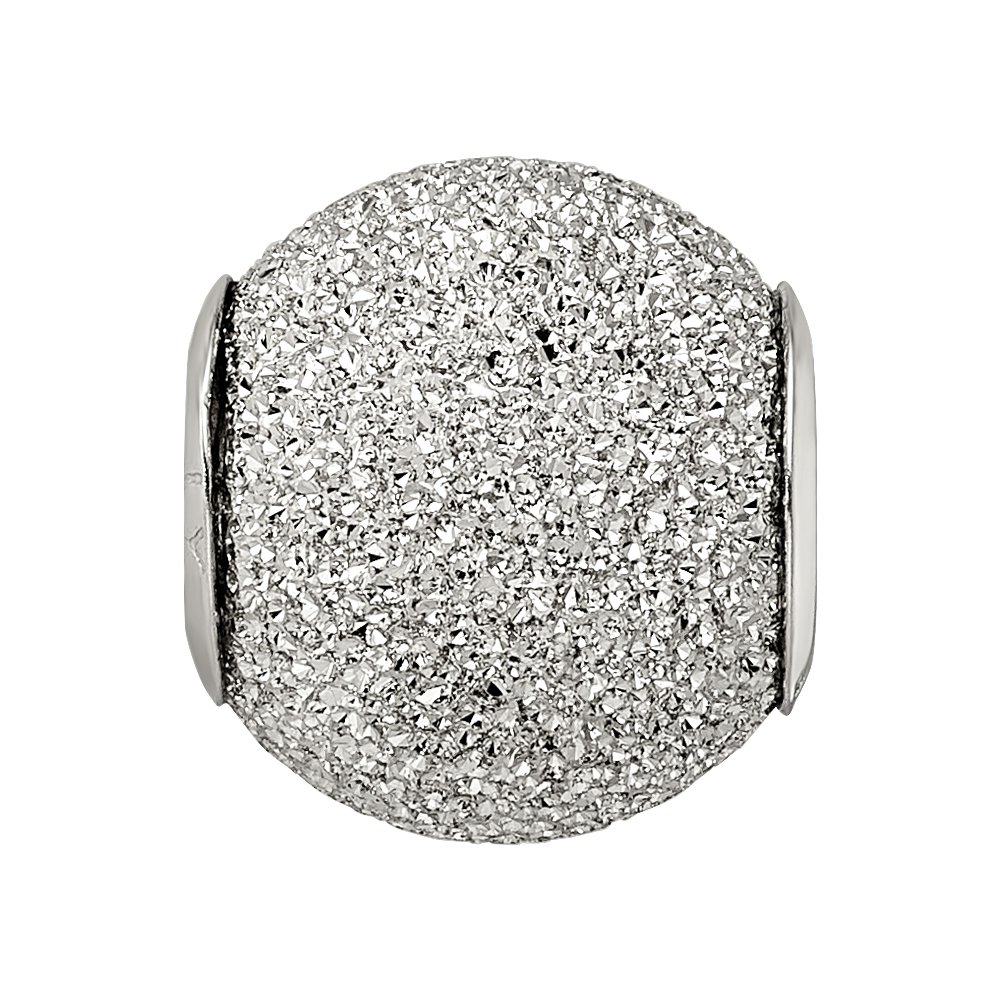 Sterling Silver Reflections Light Grey Laser Cut Bead