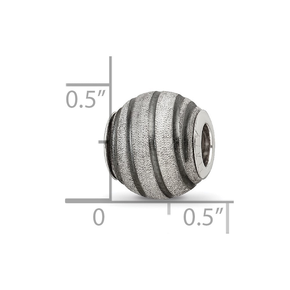 Sterling Silver Reflections Grey Laser Cut Bead