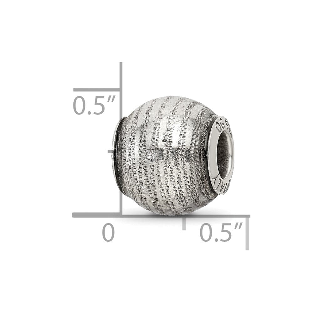 Sterling Silver Reflections Grey Laser Cut Bead