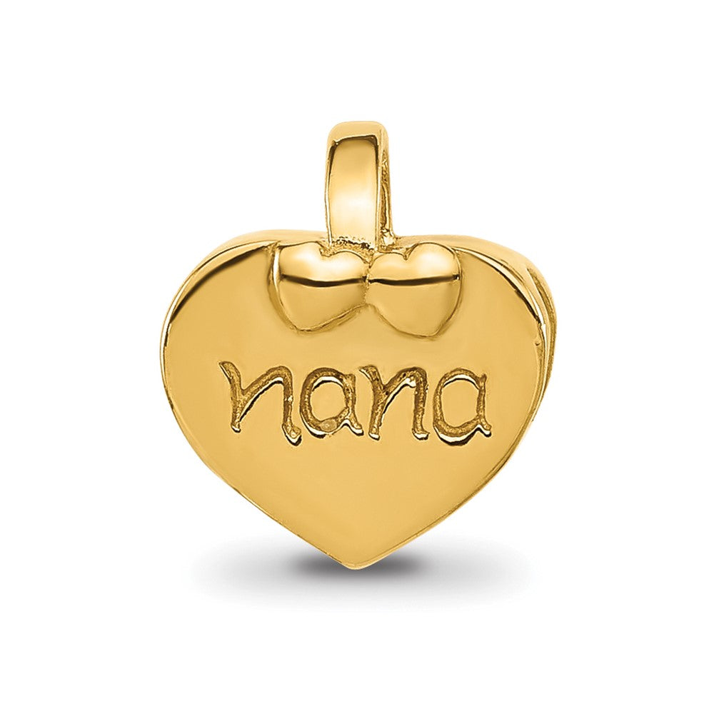 Sterling Silver Reflections Gold-plated Heart Nana Bead