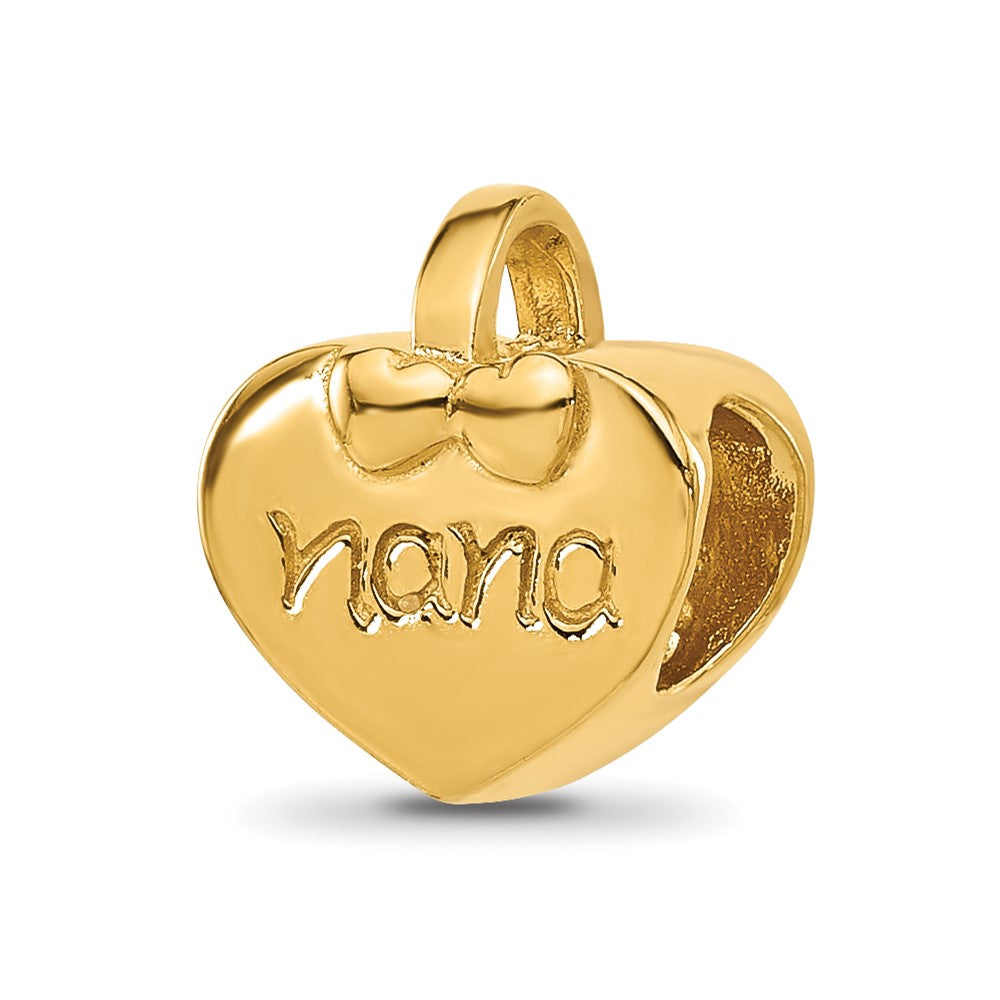 Sterling Silver Reflections Gold-plated Heart Nana Bead