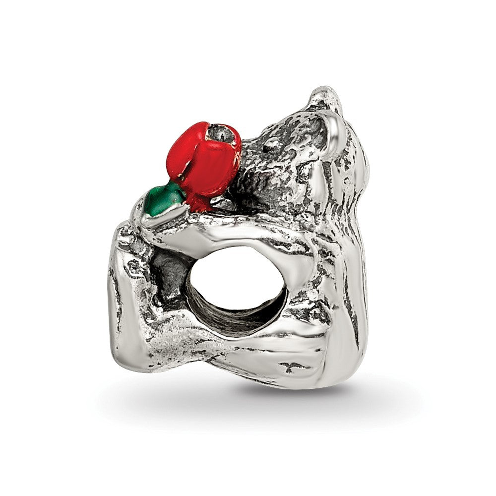 Sterling Silver Reflections Bear with Enameled Flower Bead