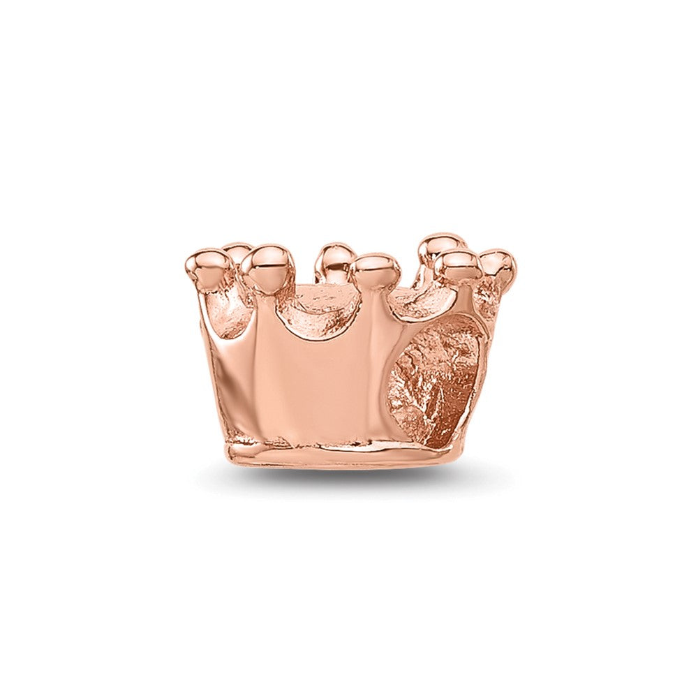 Sterling Silver Reflections Rose Gold-plated Princess Crown Bead
