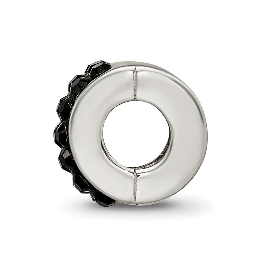 Sterling Silver Reflections Black Preciosa Crystal Bead