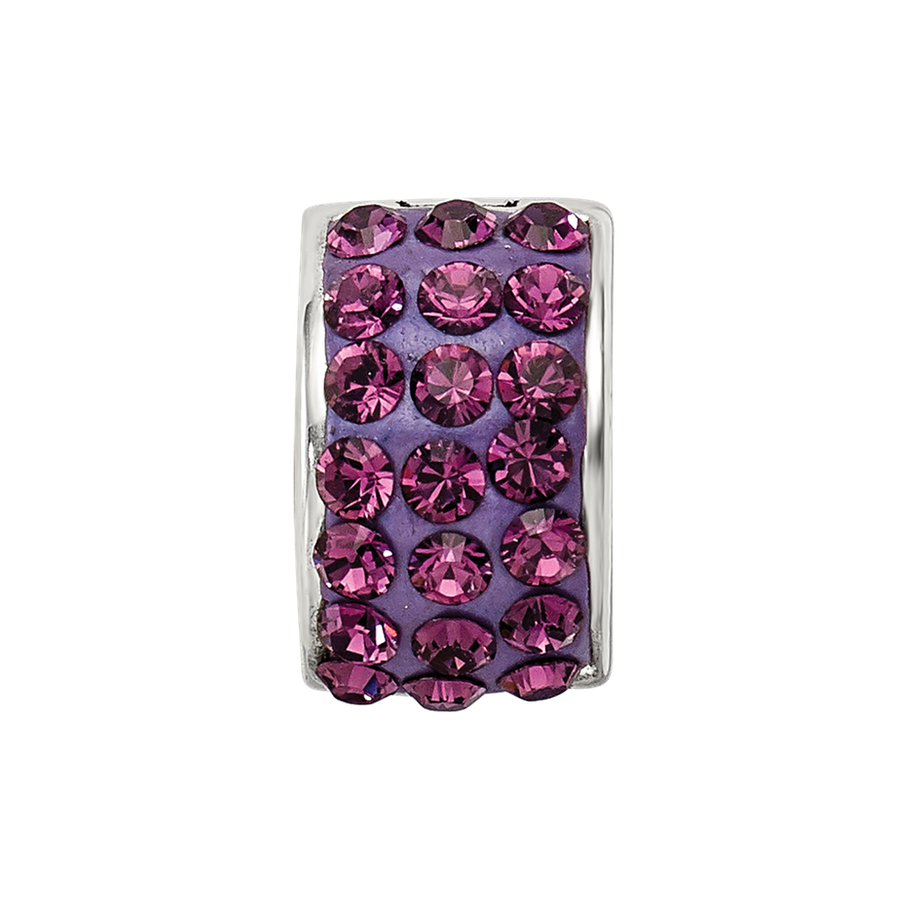 Sterling Silver Reflections Purple Preciosa Crystal Bead