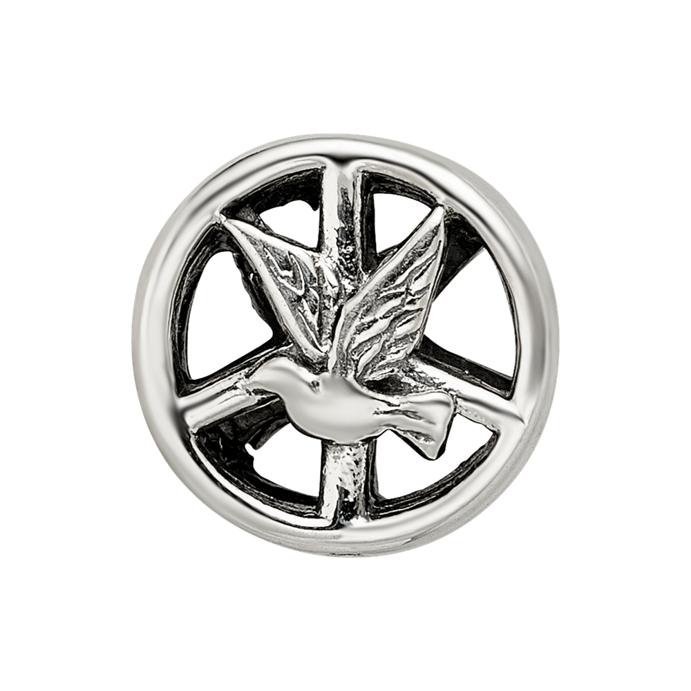 Sterling Silver Reflections Dove & Peace Sign Bead