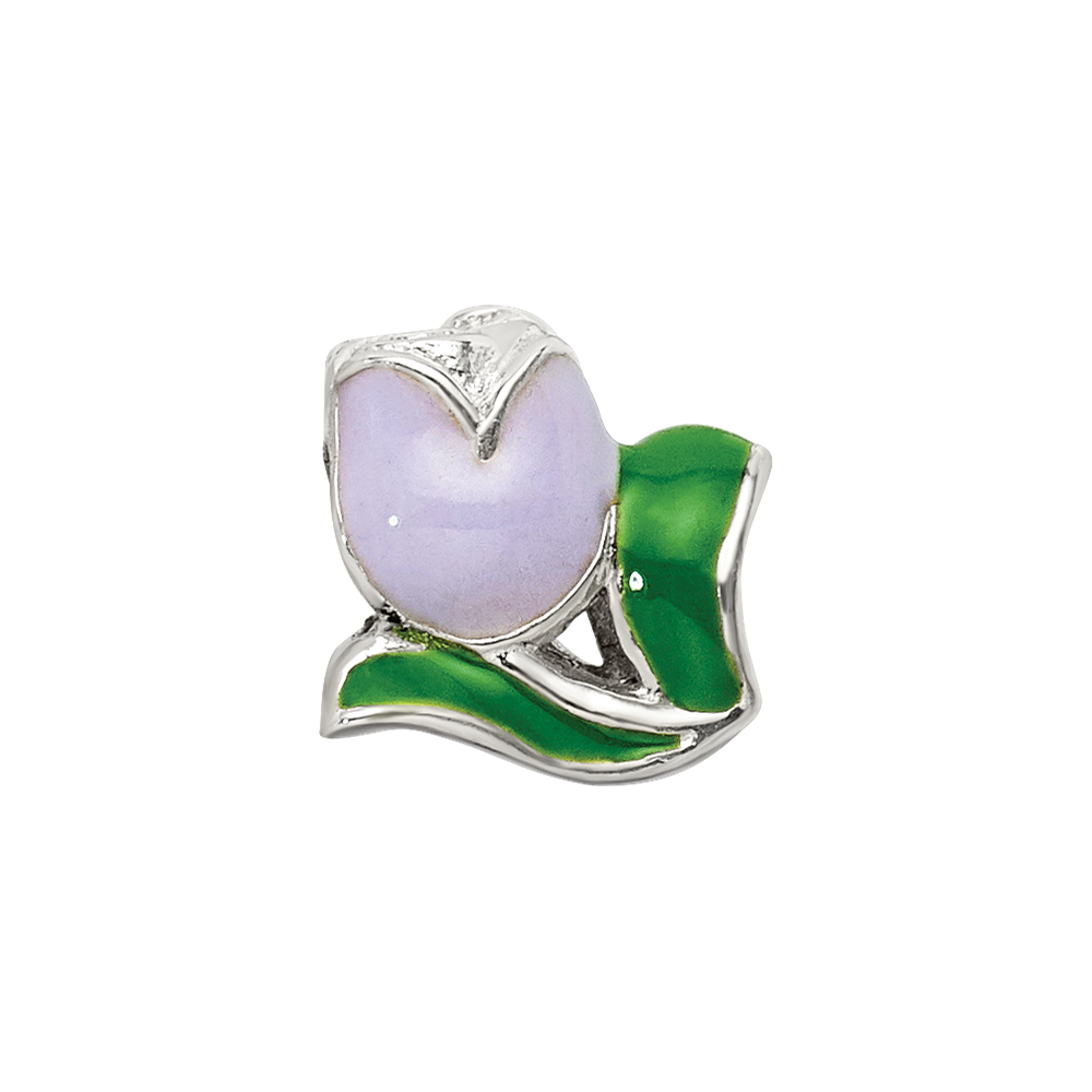 Sterling Silver Reflections Enameled Tulip Bead