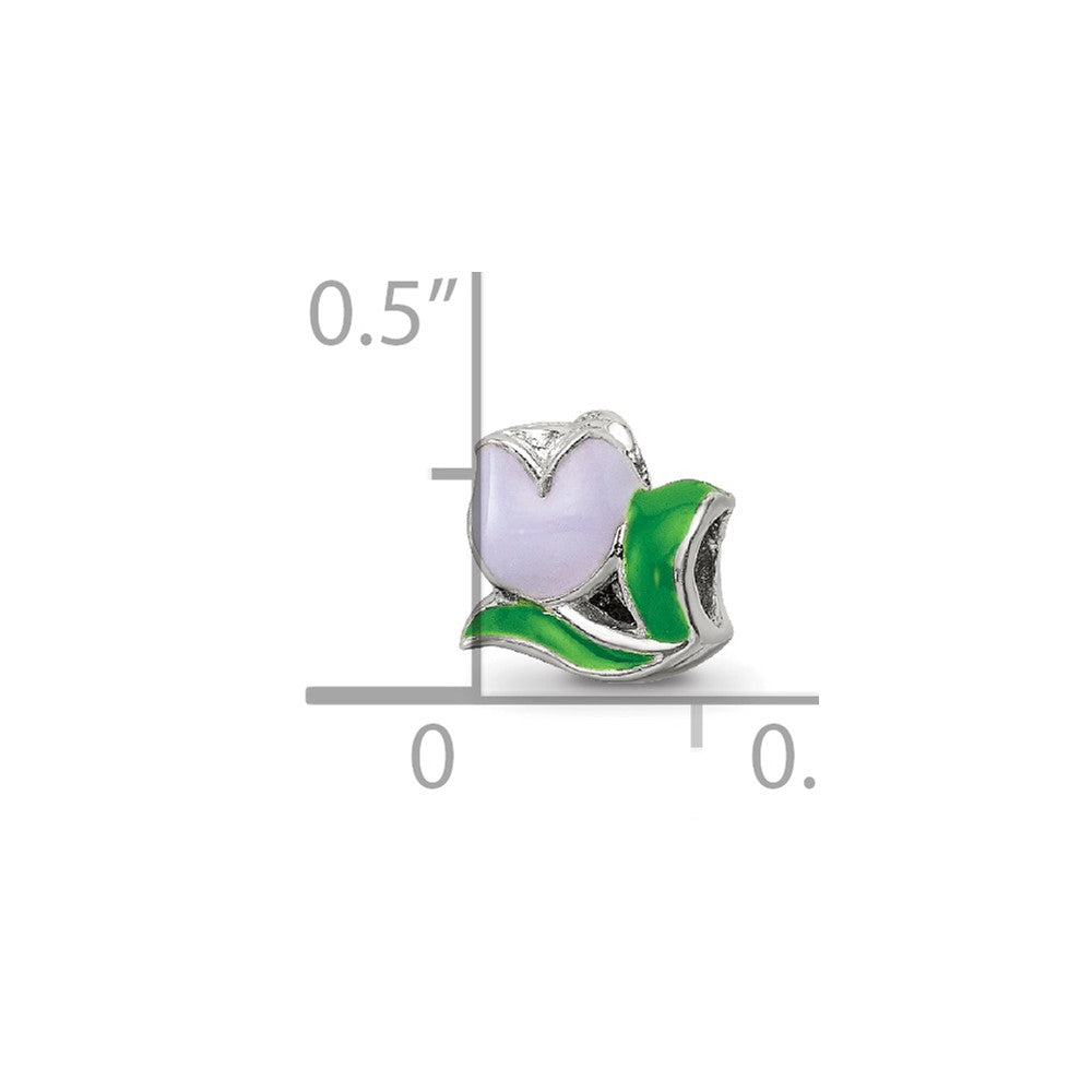 Sterling Silver Reflections Enameled Tulip Bead