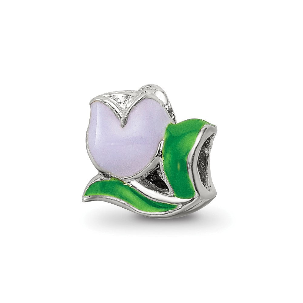 Sterling Silver Reflections Enameled Tulip Bead