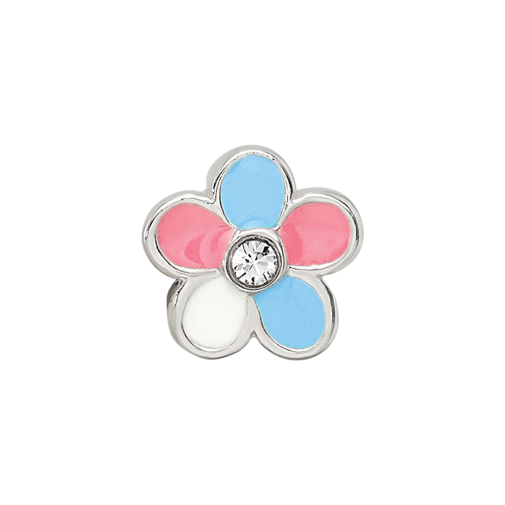 Sterling Silver Reflections Enameled Flower Bead