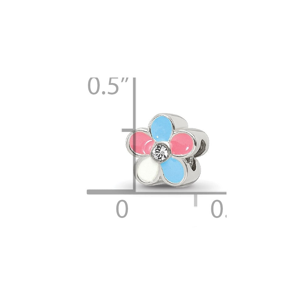 Sterling Silver Reflections Enameled Flower Bead