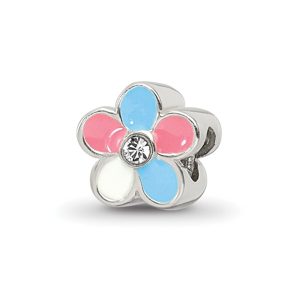 Sterling Silver Reflections Enameled Flower Bead