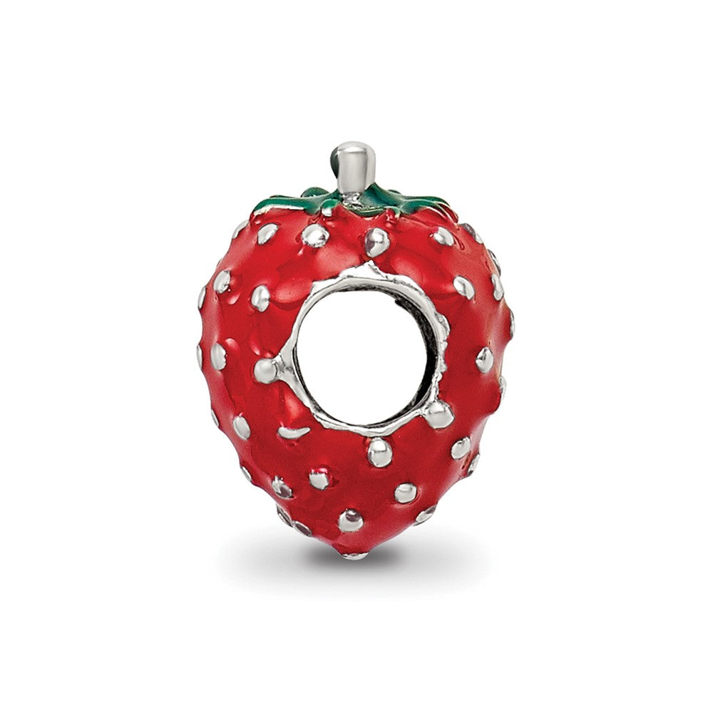 Sterling Silver Reflections Enameled Strawberry Bead