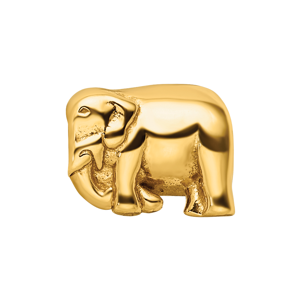 Sterling Silver Gold-plated Reflections Elephant Bead