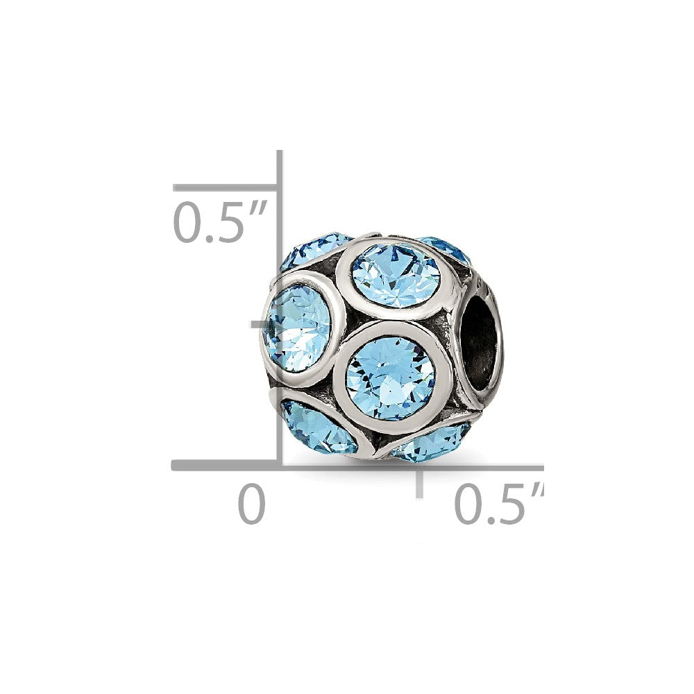 Sterling Silver Reflections March Preciosa Crystal Bead