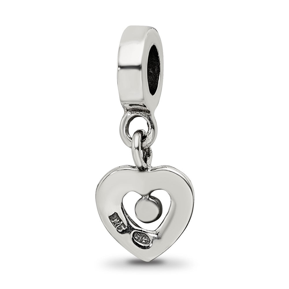 Sterling Silver Reflections Marcasite Heart Dangle Bead