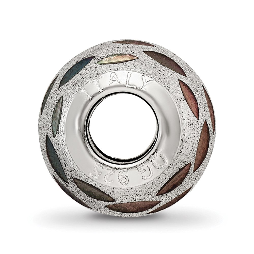 Sterling Silver Reflections Velvet Black Diamond Cut Bead