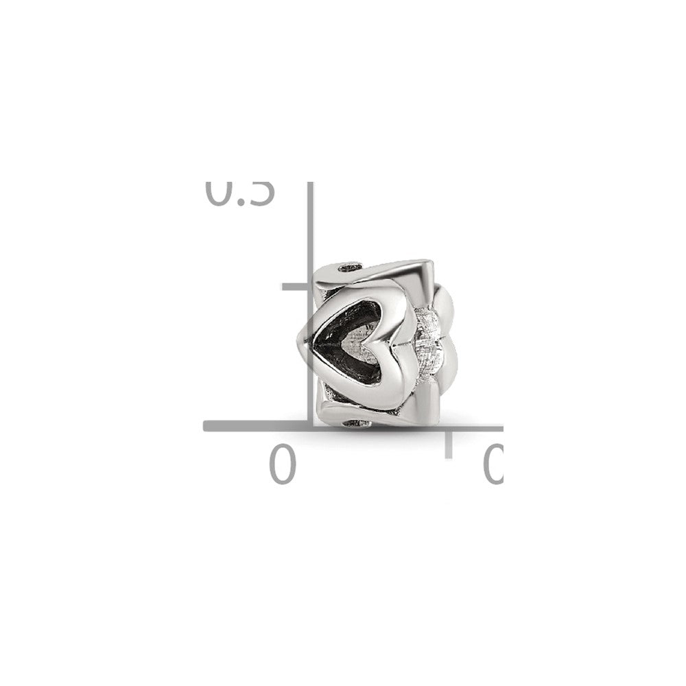 Sterling Silver Reflections Hearts Bead