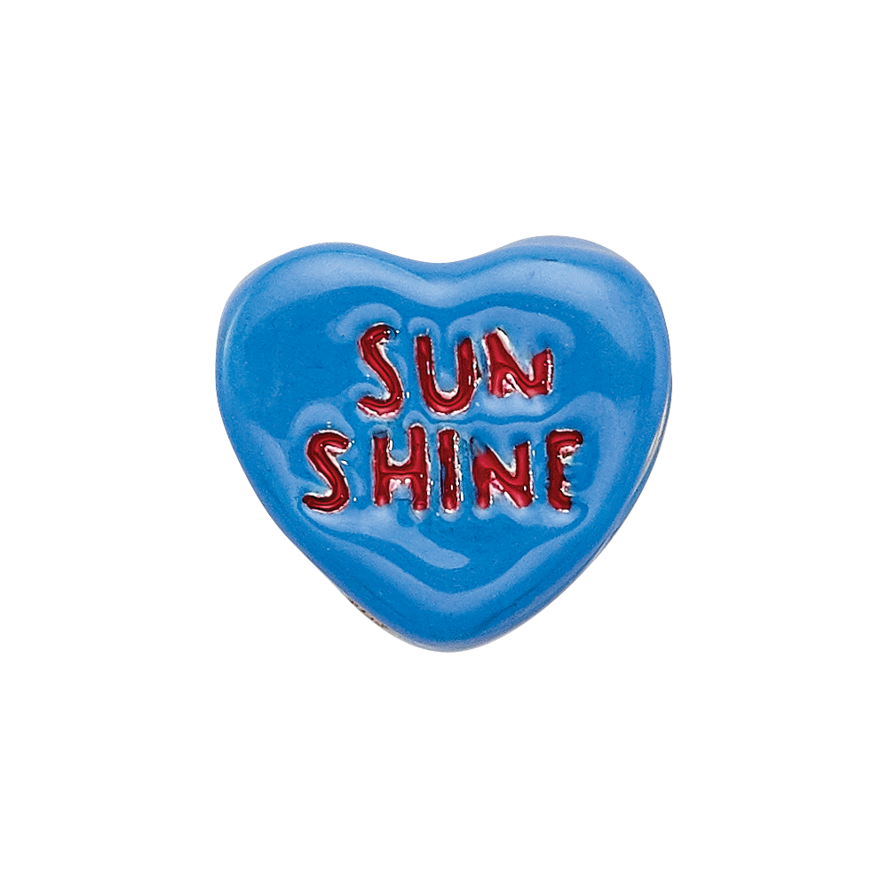Sterling Silver Reflections Sun Shine Enameled Heart Bead