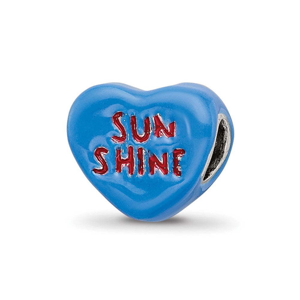 Sterling Silver Reflections Sun Shine Enameled Heart Bead