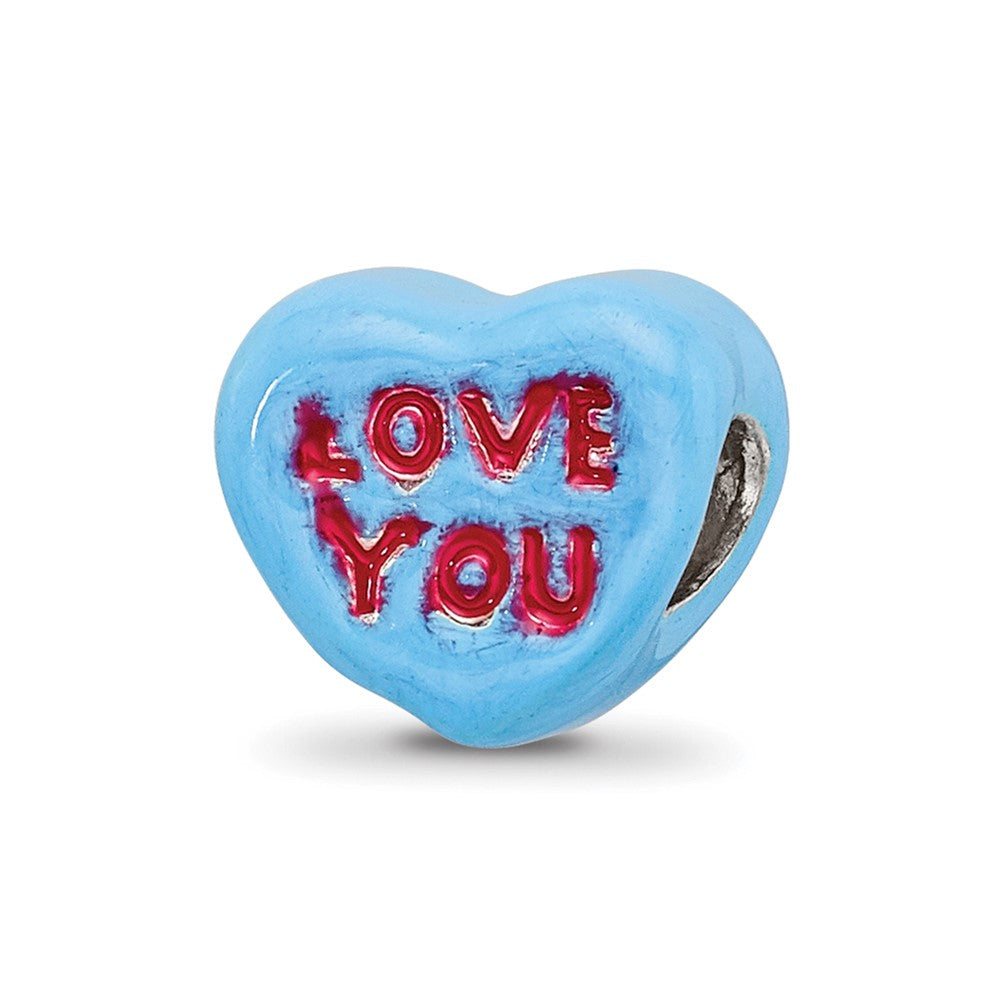 Sterling Silver Reflections Love You Enameled Heart Bead