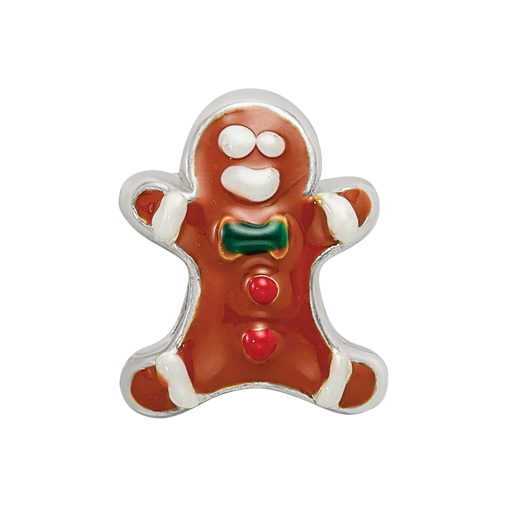 Sterling Silver Reflections Enameled Gingerbread Bead